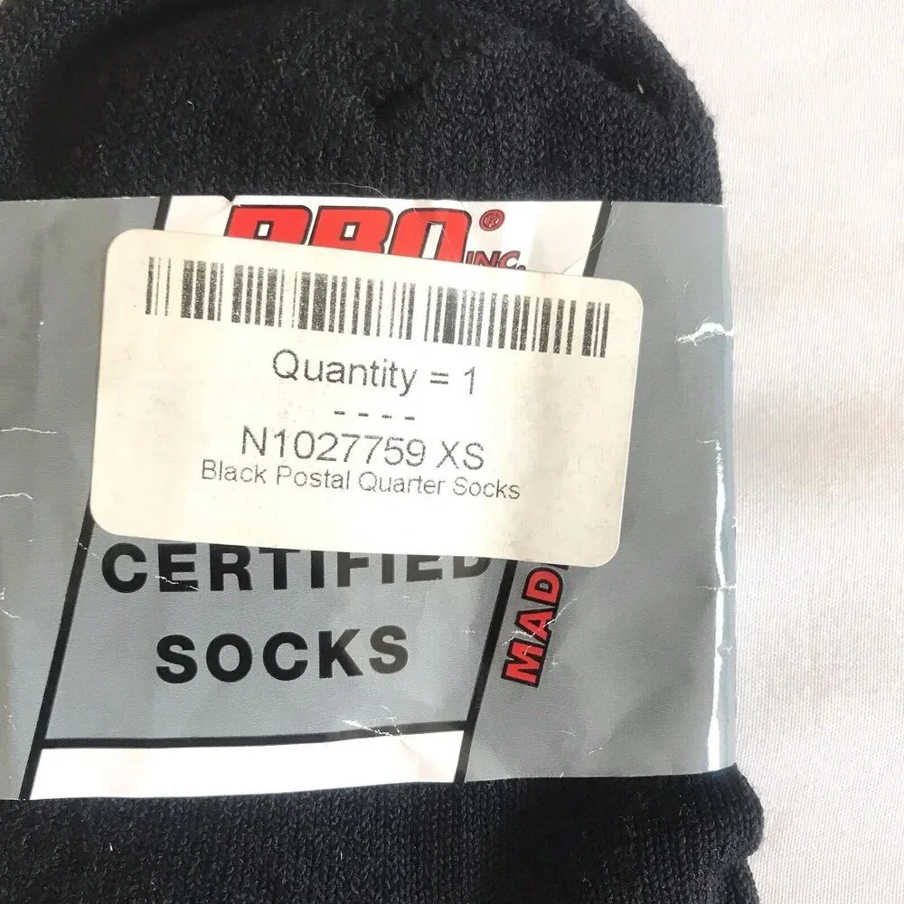 NWT PRO FEET USPS Certified Black Quarter Socks Wmn Size 7-9 XS Fits 12.5-5 Shoe
